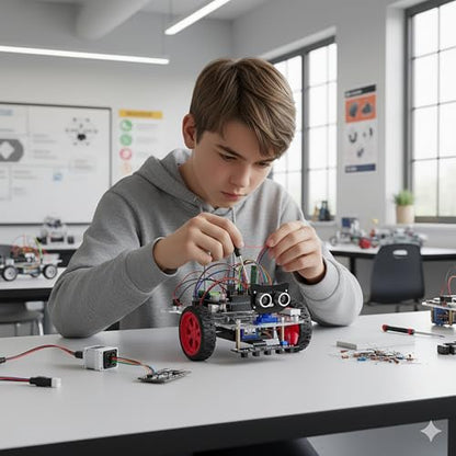 OSOYOO Smart Robot Car Kit for Arduino Adult Teen Robotic Assembly Starter - style: Model3 Robot car With battery
