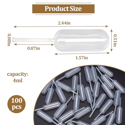 100 Pcs Cupcake Pipettes,Plastic Pipettes Dropper for Cupcakes,4ml Cupcake Pipettes Squeeze Syringes,Disposable Liquid Injectors Squeeze Transfer Dropper for Cupcakes - size: 100 PCS