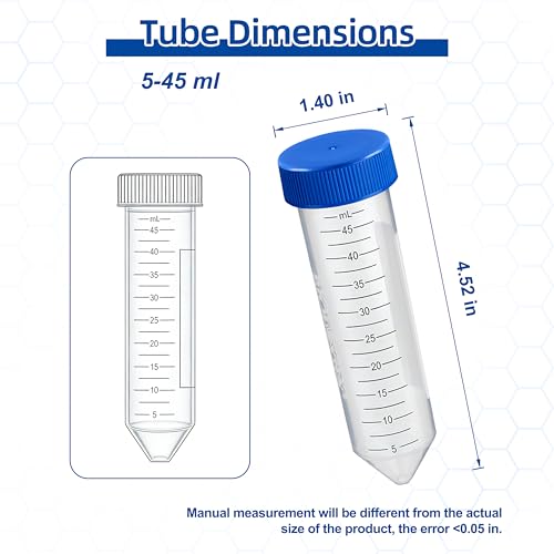 50ml Centrifuge Tubes, 16000 RCF, Flat Top Caps, Bulk, 25Pcs - size: 50ml-Flat Top Cap