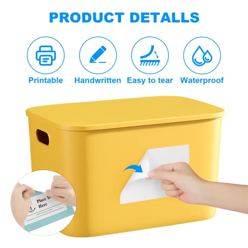 MaxGear 4x6 inch Removable Labels 100 Pcs, Water/Oil/Tear Resistants No Residue for Home Packing Box and Storage Bins, Matte White Paper Sheets, Permanent Strong Adhesive, Dries Quickly