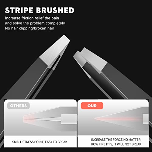 Eyebrow Tweezers for Women ZERNBER Best Precision Tweezers for Men Chin Hair Professional Tweezer for Facial Hair Remover - color: 1 Pack (Black-slant)