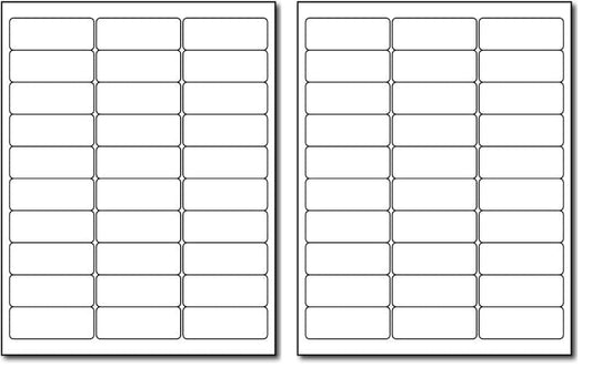 White Removable Labels - Address Size 1" x 2 5/8" - 30 per Sheet - for Inkjet/Laser Printers - 25 Sheets / 750 Labels (Pack of 2) - size: 1*1.5 inches (Pack of 2)