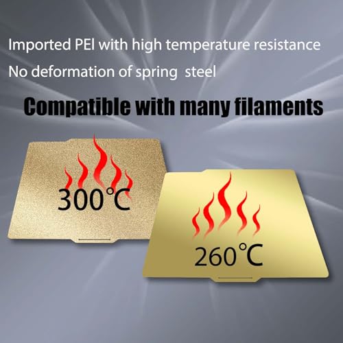 JUUPINE 257x257mm Double Sided Flexible PEI Sheet, Smooth PEI +Textured PEI Surface for Bambu Lab X2D/P2S/P1P/P1S /X1/X1C/X1E/A1 3D Printer, 3D Printer PEI Spring Steel Build Plate Removable Platform - color: PEI Smooth+PEI Textured