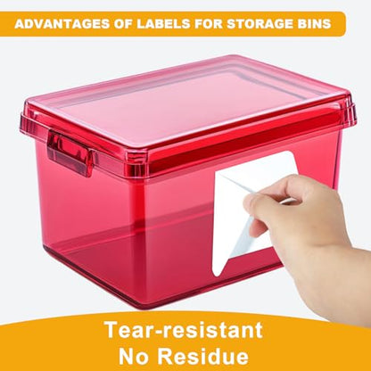 100 Pcs Storage Bin Labels, 6 x 4 Inch Blank Stickers with Marker - style: White,100pcs