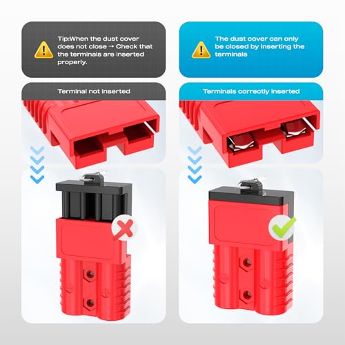 Anderson Connector, 175AMP 1/0AWG Battery Quick Connect w/Hard Cover 12V-36V Anderson Plug Winch Wiring Kit for Cable RV Truck Winch (4pcs)-RED - size: Red-4pcs