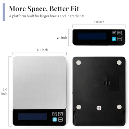 KitchenTour Digital Kitchen Scale 10kg/22lb ; Food Scale 0.1g Precision