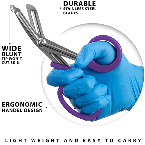 ASA TECHMED Nurse EMT Starter Pack Stethoscope, Blood Pressure Monitor and Trauma 7.5" EMT Shear Ideal Gift for Nurses, Medical Students, Firefighters, Police and Personal Use (Purple) - color: Purple