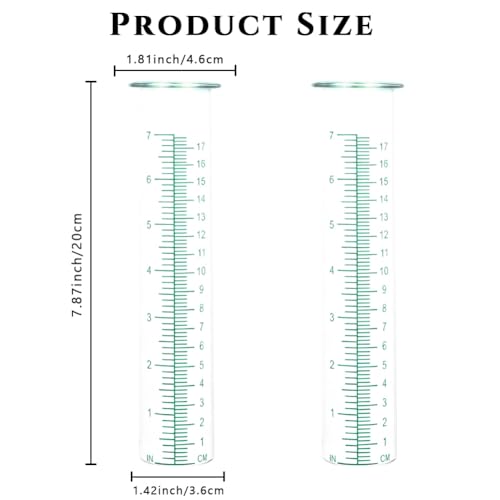 7'' Capacity Rain Gauge Replacement Tube Glass, 2 Pcs - color: Green-2PCS