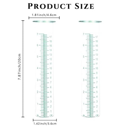 7'' Capacity Rain Gauge Replacement Tube Glass, 2 Pcs - color: Green-2PCS