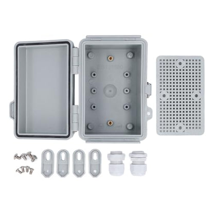 Outdoor Electrical Box, Heavy Duty ABS Plastic IP67 Enclosure with Stainless Steel Hinge for Smart Home Irrigation Control and Marine Use