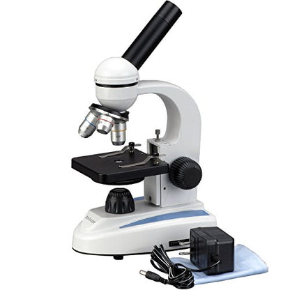 AmScope M149B Compound Monocular Microscope, WF10x and WF20x Eyepieces
