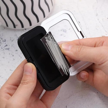 Magnetic Sewing Needle Case - Portable Black Embroidery Needle Organizer Box, Secure Storage for DIY Sewing & Craft Tools, Travel-Friendly (8x5x1.3 cm)