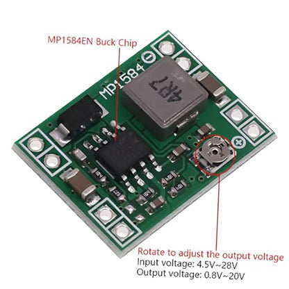 1 Pack Mini MP1584EN DC-DC Buck Converter Adjustable Power Supply Module 24V to 12V 9V 5V 3V