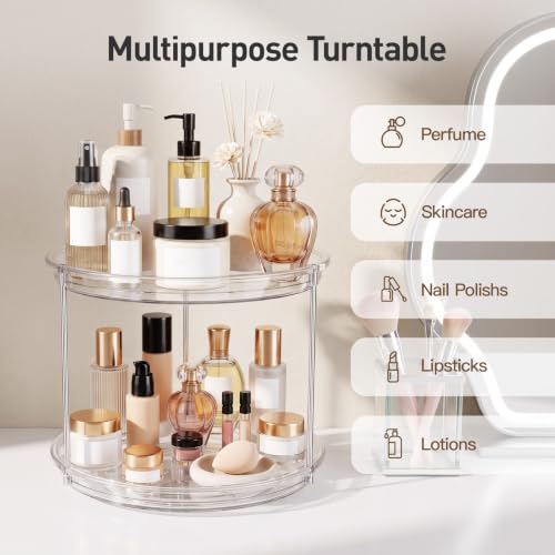 360° Rotating Makeup Organizer Skincare Organizer Countertop Clear - size: 9in 1 Pack