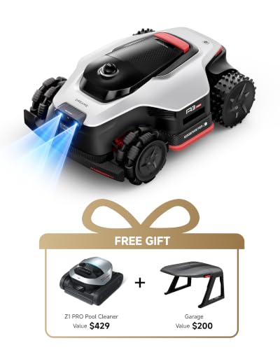 LiDAR Robot Lawn Mower A3 AWD Pro 3500 +Garage+Z1 Robotic Pool Cleaner Set, Wire Free No RTK Robotic Lawn Mowers,Dual-Disc Cutting 15.8" Width, Smart Zero-Edge, App Control for 0.87 Acre