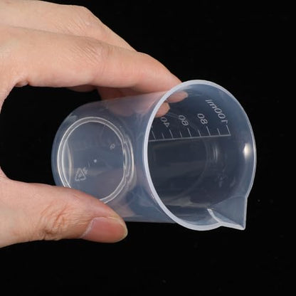 36 Pcs 3.4 Oz Transparent Lab Measuring Cup, Plastic Graduated Beaker for Science, Kitchen, School & Industrial Liquid Measuring