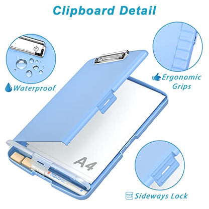 Rimilak Clipboard with Storage, 8.5 x 11'' High Capacity Clip Board, Blue - color: Blue