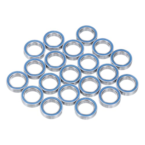 uxcell 20pcs 6700-2RS Miniature Bearings 10x15x4mm, Double Sealed, Blue - color: Blue, size: 6700-2RS