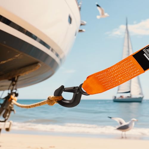 Nilight Boat Trailer Winch Strap 2" x 20' with Steel Hook - color: 2in x 20ft Boat Trailer Winch Strap