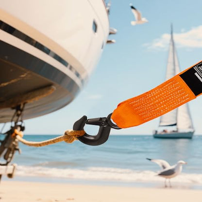 Nilight Boat Trailer Winch Strap 2" x 20' with Steel Hook - color: 2in x 20ft Boat Trailer Winch Strap