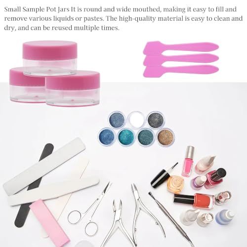 50 Pcs Makeup Sample Containers 3g/5g Sample Containers with Lids Tiny Sample Jars for Skincare Cream Lotion Jewelry Beads DIY Crafts Travel (FZG/5g/Fen) - color: pink, size: 5g