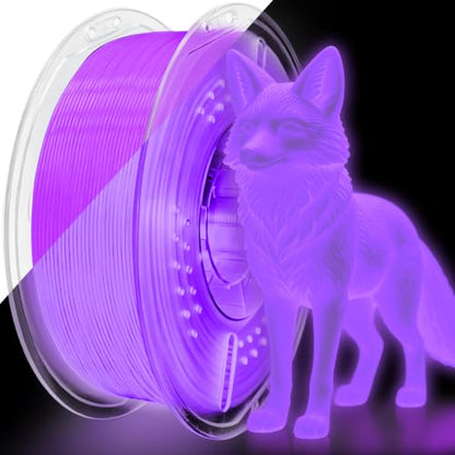 PLA+ 3D Printer Filament, Glow in The Dark Filament 1.75mm, Long-Lasting Glow & High-Brightness, Luminous Bright 3D Printing Filament for Most 3D Printer - 1kg Spool(Glow Blue Purple) - color: Bluepurple