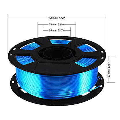 BBLIFE Silk PLA Filament, Sapphire Blue 1.75mm PLA 3D Printer Filament - color: Blue