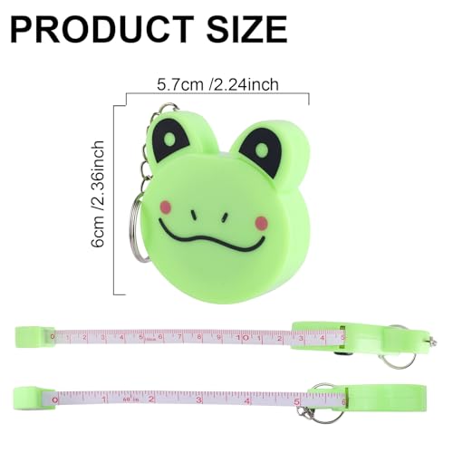 4pcs Cartoon Measure Tapes, 60in Measuring Tape Retractable Cute Animal Small Mini Soft Sewing Fabric Toy Tape Measure Measurement with Keyring Keychain for Kids, Tailors, Body Weight Loss
