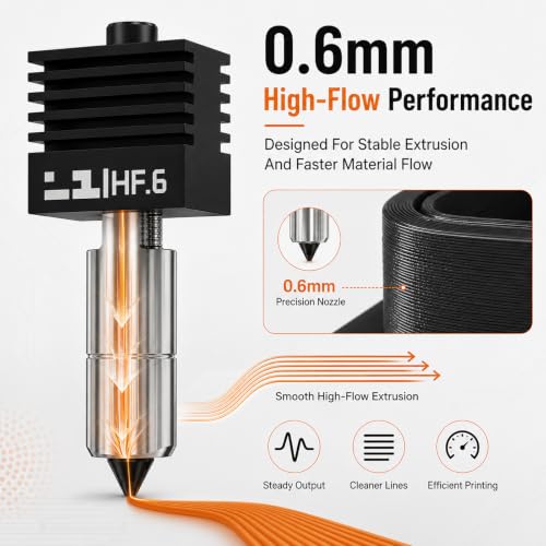 Compatible with Bambu Lab Nozzle P2S 0.6mm High Flow Nozzle for 3D Printer - size: 0.6mm