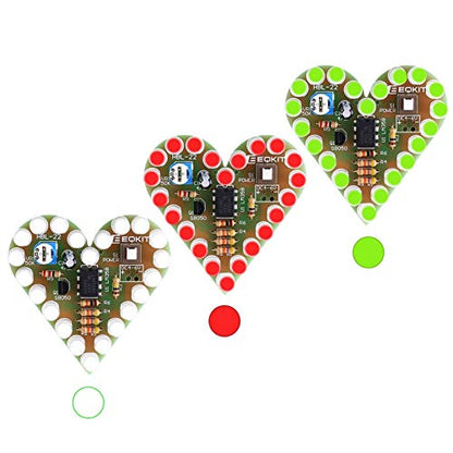 MiOYOOW 3-Set Heart-Shaped LED Light Kits, Soldering Practice Kit for Teens