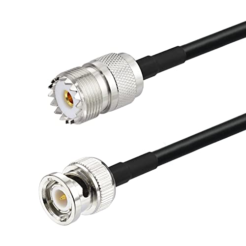 Eightwood UHF Female SO239 to BNC Male Extension Cable RG58 16.4 Feet - size: 16.4 feet