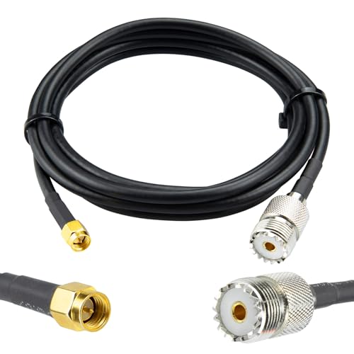 6.56ft SMA Male to UHF Female SO-239 RG58 Coaxial Cable SMA Male to SO239 Jumper Cable Low Loss Ham Radio Antenna Cable for Baofeng Ham Radio Antenna VHF/UHF SWR Analyzer - size: UHF Female to SMA Male