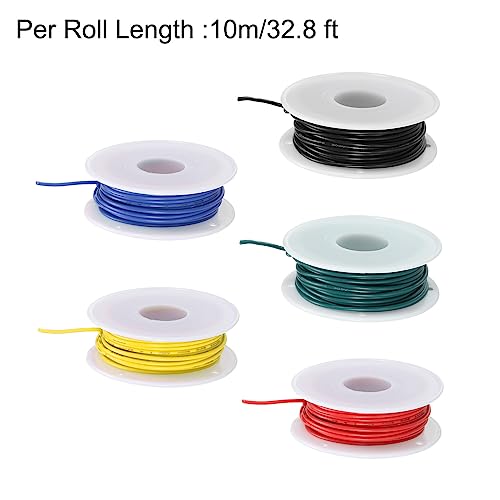 MECCANIXITY 22AWG Wire 22 Gauge Electrical Wire, PVC 1007 Stranded Wire Hook Up Wire Tinned Copper Wire 50m(164ft) 5 Colors for DIY Wiring Applications - size: 22AWG,164ft