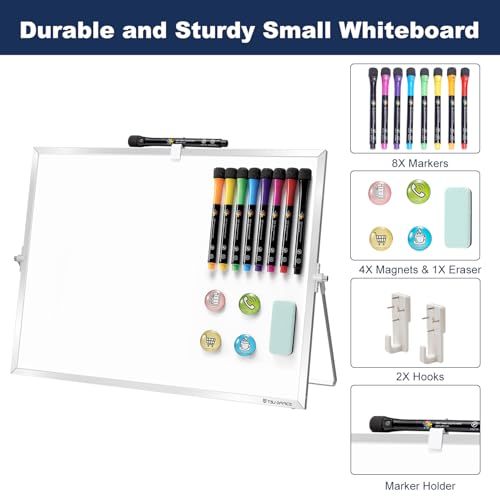 TSJ OFFICE Small White Board - 18 X 14 Inches Silver Framed Dry Erase Board - color: Silver, size: 18"W x 14"H