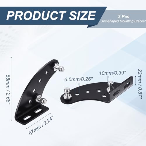 uxcell 2pcs 10mm Ball Stud Mounting Bracket Lift Support Brackets Black
