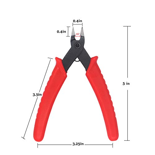 Small Wire Cutters Flush Cutter Precision Cutting Pliers for Electronics Jewelry Making 3D Printer, 5 Inch, 4 Pack