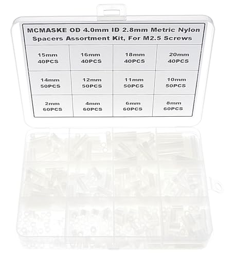 600PCS OD 4mm(0.157") ID 2.8mm(0.11") Nylon Round Unthreaded Spacers Standoffs Assortment Kit, Wall Plate spacers for M2.5 Screws,Clearance Spacers(White) - size: OD 4mm ID2.8mm