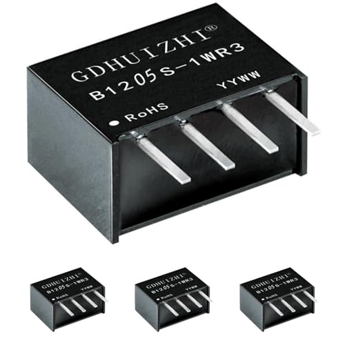 4 Pack DC-DC 12V to 5V Isolated Power Convert, Input 10.8V-13.2V, Output 5V, 1W Isolated Power Module, Over-Temperature and Short-Circuit Protection, Compact Size: 11.5x10x6 mm - color: 1 Watt, size: 12V to 5V