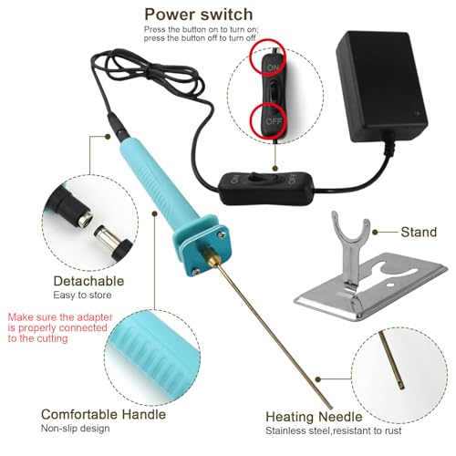 Foam Cutter Electric Hot Wire Cutter Pen 10CM Foam Board Cutting with Stand 18W Hot Knife Styrofoam Cutting Pen with Adaptor Foam Cutting Tool for White Safe Styrofoam,Arts,Handcraft