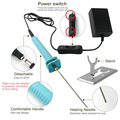 Foam Cutter Electric Hot Wire Cutter Pen 10CM Foam Board Cutting with Stand 18W Hot Knife Styrofoam Cutting Pen with Adaptor Foam Cutting Tool for White Safe Styrofoam,Arts,Handcraft