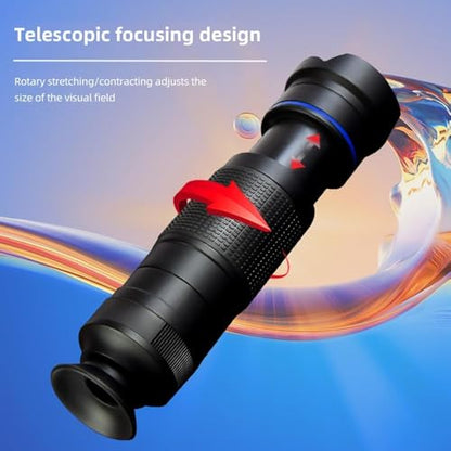 Andoer 36X Telephoto Lens Kit with Mini Tripod, Phone Clip, Holder, Lens Bag, Cleaning Cloth for Hiking, Camping, Wildlife Observation, Moon, Sports, Game, Concert Watching, Gold - color: Gold