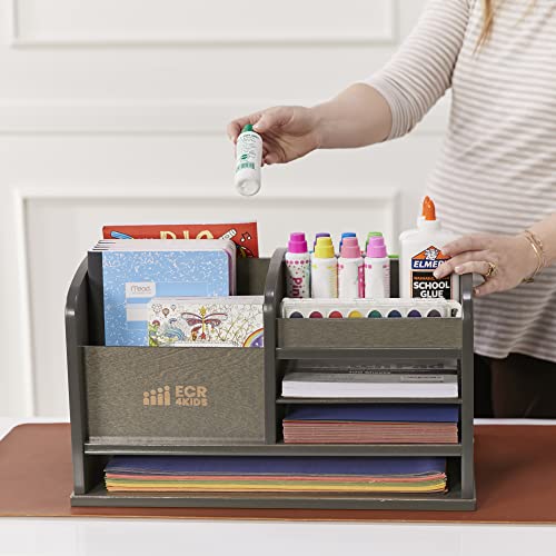ECR4Kids Tabletop Supplies Storage Center Caddy, Classroom Essentials, Grey Wash - color: Grey Wash