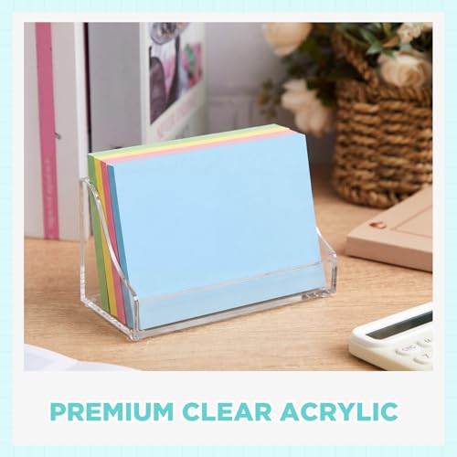 Dunzoom 2 Pack 3 x 5 Inch Acrylic Index Card Holder, 2-in-1 Desk & Wall Mounted Index Card Display Stand, File Box Postcard Holder Clear Display Case for Office Business Back to School - size: 3 x 5 Inch