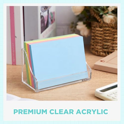 Dunzoom 2 Pack 3 x 5 Inch Acrylic Index Card Holder, 2-in-1 Desk & Wall Mounted Index Card Display Stand, File Box Postcard Holder Clear Display Case for Office Business Back to School - size: 3 x 5 Inch