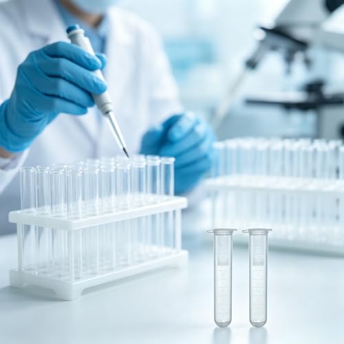 50pcs 10ml Centrifuge Tubes Clear Plastic Vials EP Lab Vials - style: 50pcs 10ml