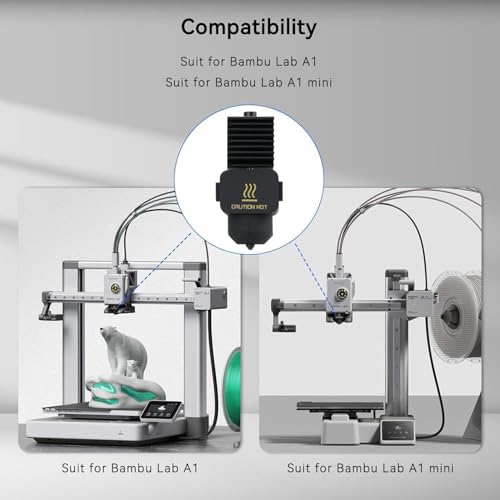 2 Pack A1 Mini/A1/A2L Hotend 0.2mm+0.6mm High Temp&Fast Speed Hardened Steel Nozzle+Heating Block Integrated Structure Compatible with Bambu Lab A1&A1 Mini 3D Printer - size: 0.2+0.6mm