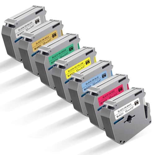 Colors M Tape Work for PT-70BM PT-M95 Replace with Brother P Touch M Tape - color: Black on Colors