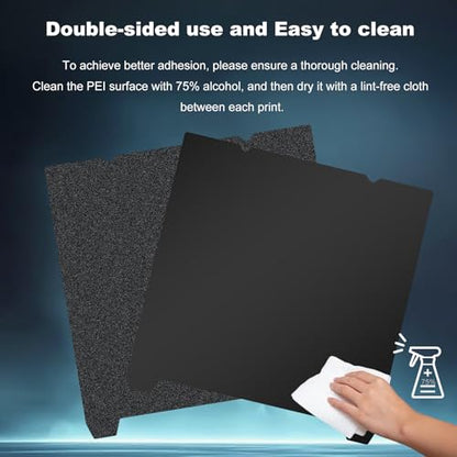 235x235mm Black Build Plate for Creality K1/K1C/K1 SE/Ender 3 S1/Ender 3 V3 SE/KE/Ender 3 V2/Ender 5 S1, Double Sided Textured PEI+Smooth PEI Flexible Spring Stee Platform Heated Printing Bed - size: 235x235mm