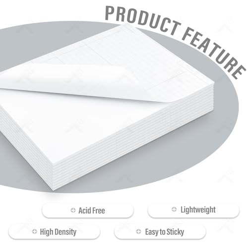 Golden State Art 9x12 Self Adhesive White Foam Boards 3/16" Thick 10 Pack - size: 9x12
