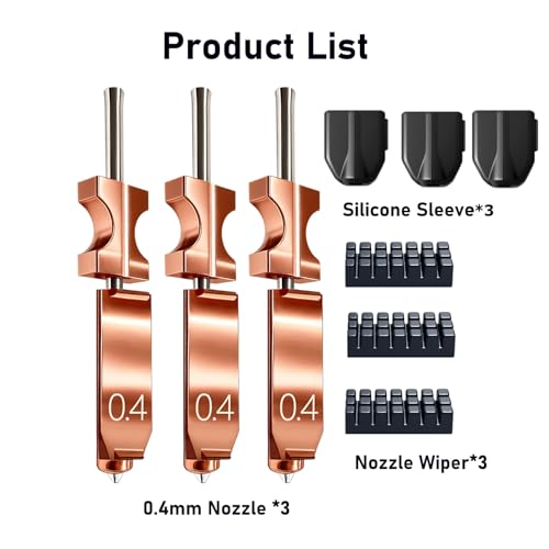 3-Pack 0.4MM Upgrade High Flow Hotend Kit for Flashforge AD5X Nozzle, All Metal 3s Quick-Detachable Nozzle kit,HTR 550°C Hardened Steel Nozzle,32mm³/s High Flow,600mm/s High-Speed AD5X Parts - color: 3PK 0.4MM AD5X Nozzle